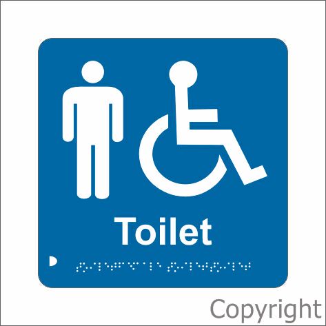 MALE ACCESSIBLE TOILET 180x180mm Laminate & Braille