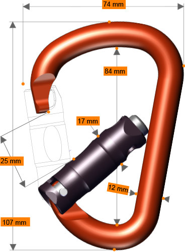 Rock Exotica Pirate Auto-Lock Carabiner - 26Kn
