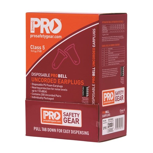 Pro Choice Safety Gear Probell Disposable Uncorded Earplugs 27dB (EPYU)