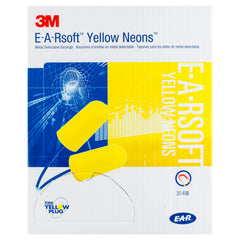 (Case of 10 boxes) 3M Regular Size Yellow Corded Earplugs in Polybag Class 4 SLC80 23dB (200 pairs per box) (70071515103)