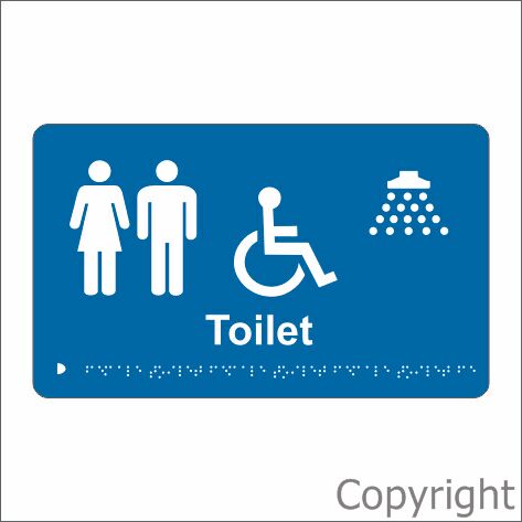 UNISEX DISABLE SHOWER 180x300mm Laminate & Braille