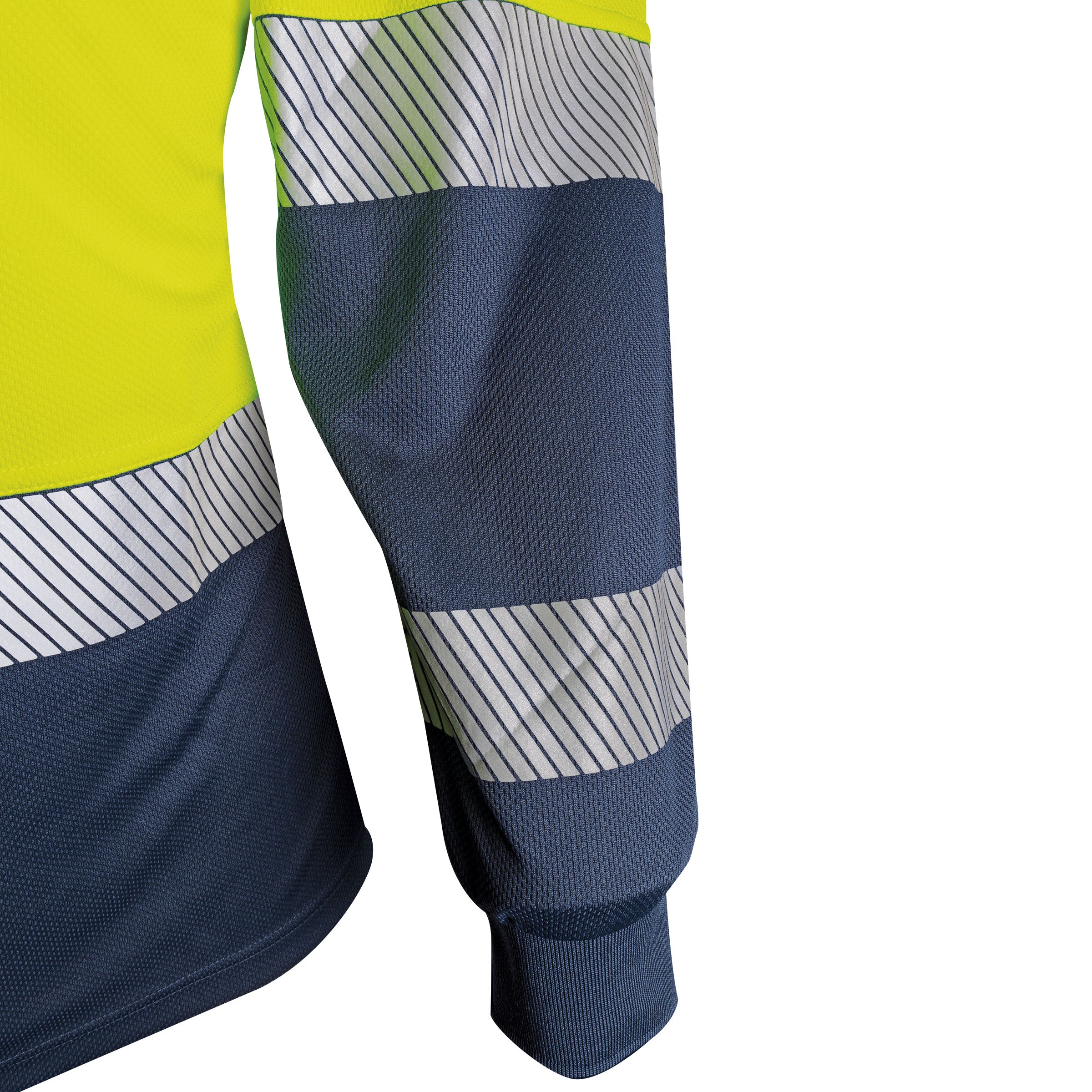 TRu Workwear Polo Women'S 175gsm Recycled Polyester Anti- Microbial Micromesh L/S Two Tone With Segmented Reflective Tape