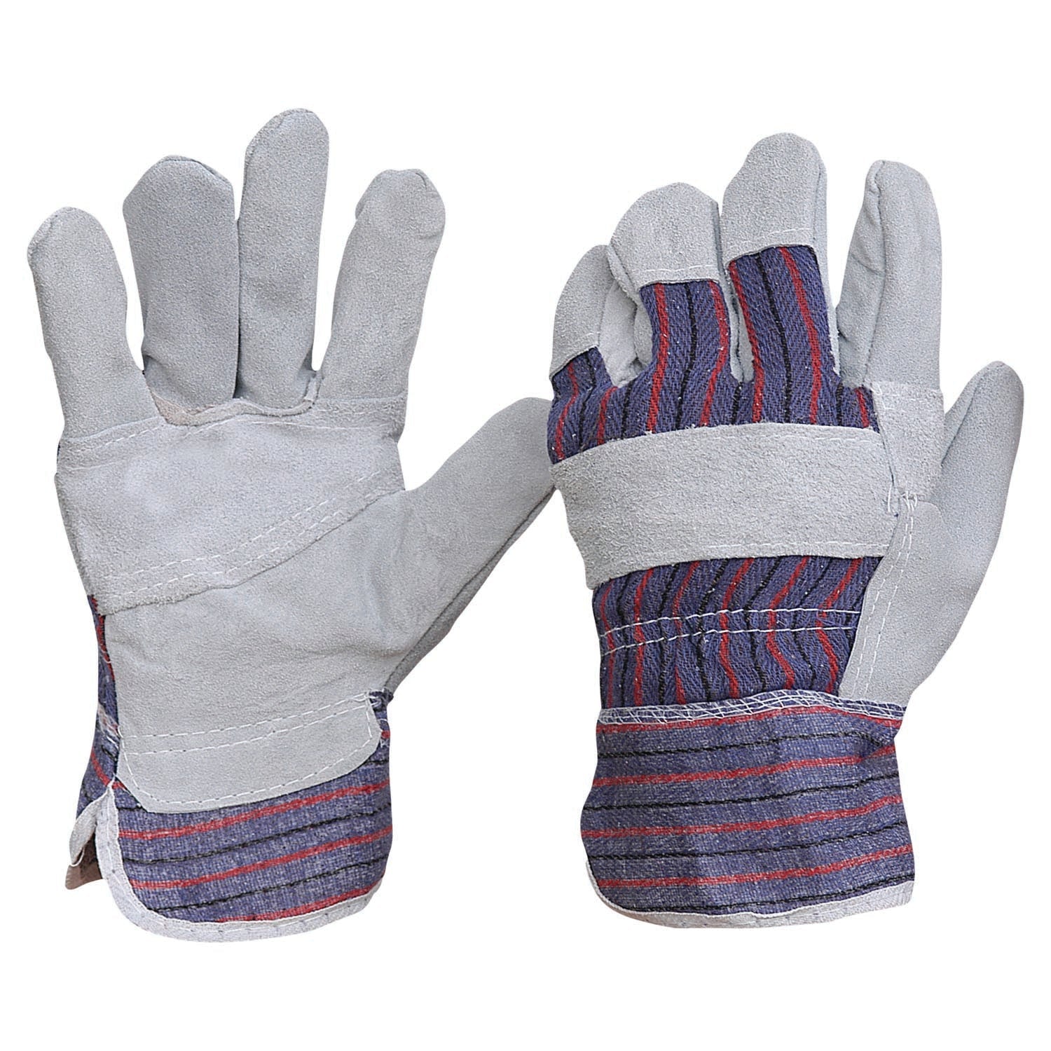 ProChoice Leather General Purpose Glove Candy Stripe Cotton Back / Cowsplit Leather Palm (417PB)