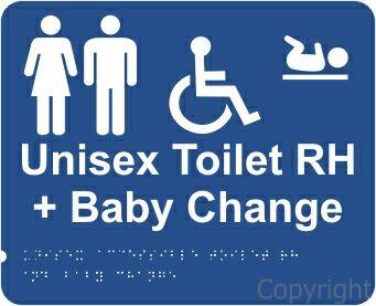 UNISEX / DISABLED / CHANGE ROOM RH 195x240mm Laminate & Braille