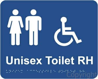 UNISEX ACCESSIBLE TOILET RH 195x240mm Laminate & Braille