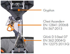 Climbing Technology Gryphon Ascender 6P Full Body Harness with Q/R Buckles - Size L to XL