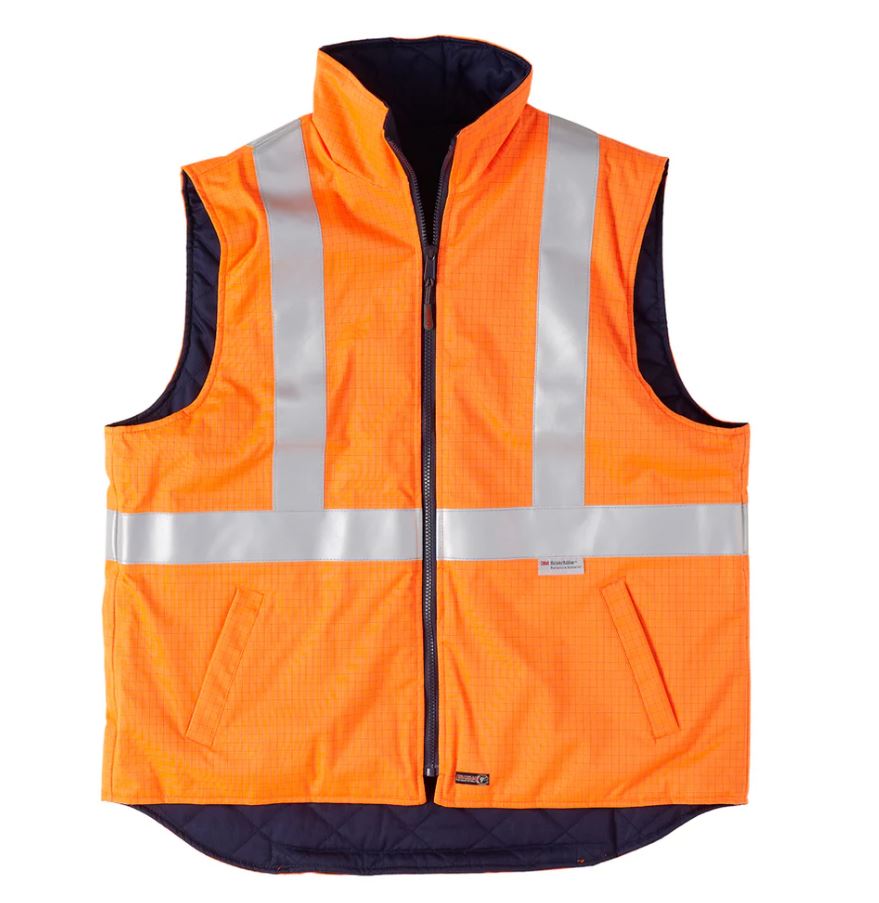 Brahma Platinum Vest Flame Retardant & Anti Static Orange/Navy LARGE