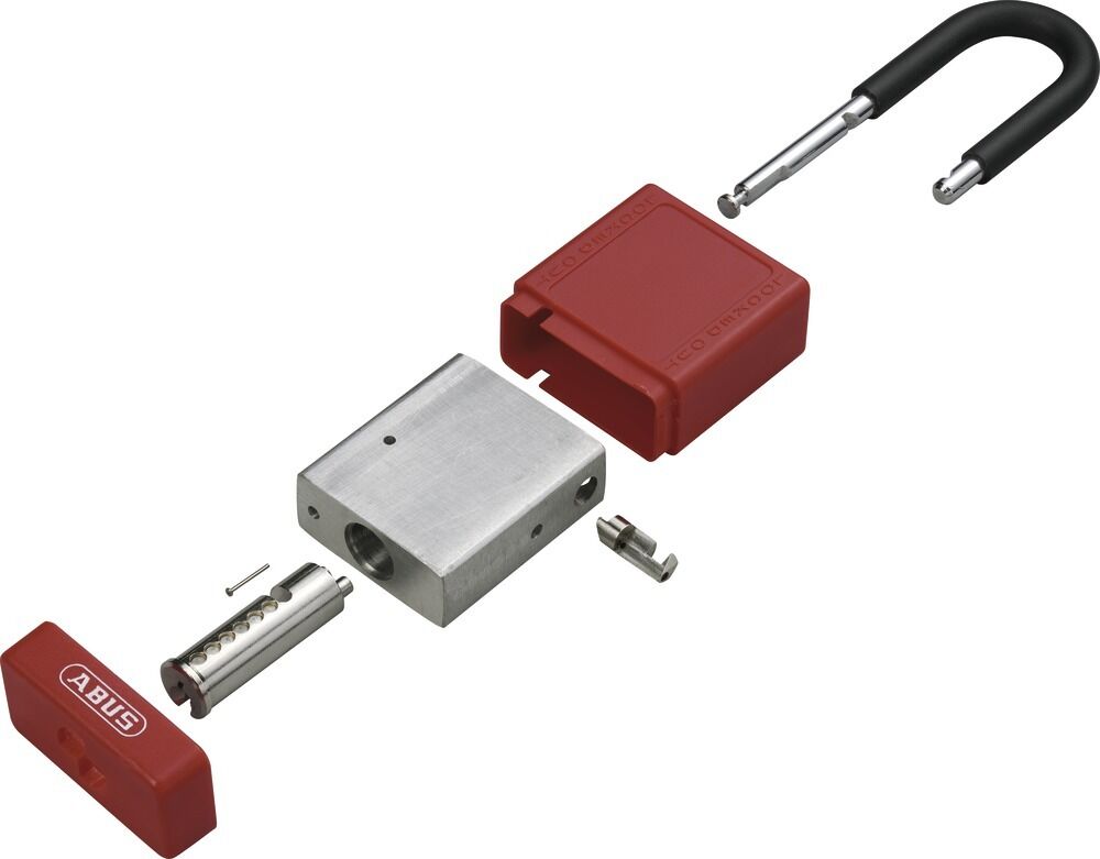ABUS Safety Padlock Red - Keyed Alike - Pk 4