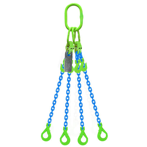 Austlift Grade 100 Chain Sling 6mm 4leg Effective Length C/W Clevis Type Grab Shortner And Clevis Self Locking Hook Tested
