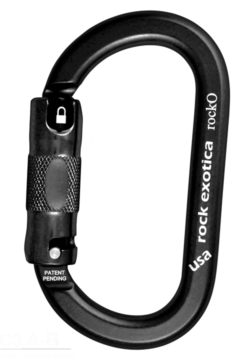 Rock Exotica rockO Auto-Lock Carabiner - 24Kn - BLACK