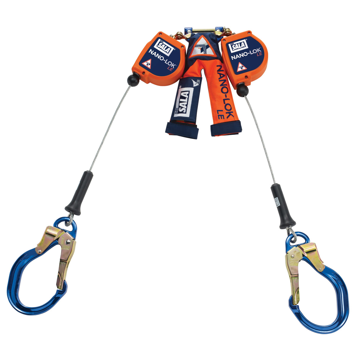 DBI SALA Nano-Lok LE Twin Leg Quick Connect 2.4m Self Retracting Lifeline - Cable SRL (FACS 3500255)