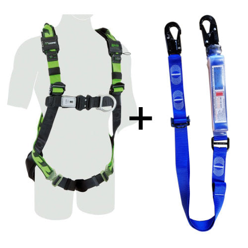 Miller AirCore S Harness & 2m Shock Absorbing Adjust Lanyard (WLA1SNSN-HTCH)