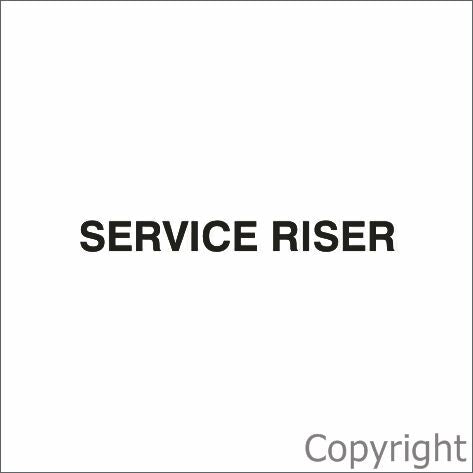 SERVICE RISER 25mm H Black Vinyl Text