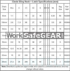 Austlift Sling Hook G80 Sling Hook c/w Safety Latch  7/8mm  WLL 2T (102908)