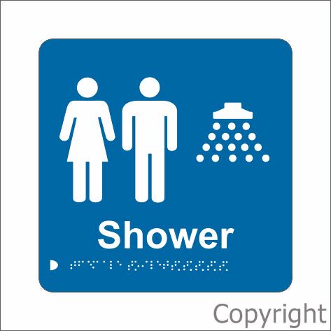 UNISEX SHOWER 180x180mm Laminate & Braille