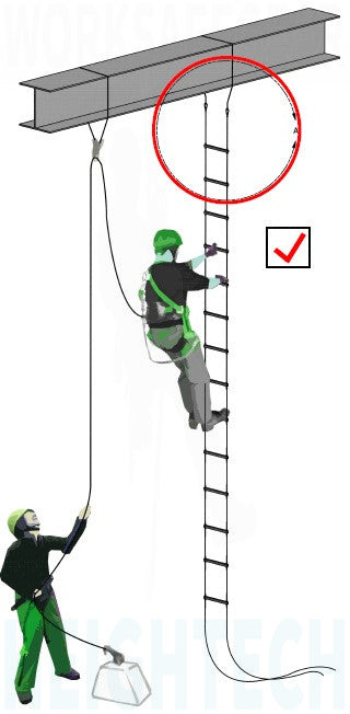 25m Wire Rope Ladder Aluminum Medium Weight