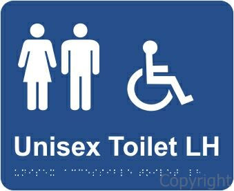 UNISEX ACCESSIBLE TOILET LH 195x240mm Laminate & Braille
