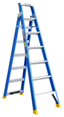 Bailey Ladders Heavy Duty Fibreglass Dual Purpose 7 with V Rung 150kg Riveted - 2.1m/3.8m