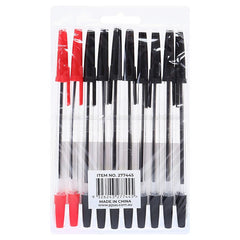 Office Central Pen Ballpoint 10 Pack (8 Black & 2 Red)