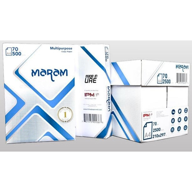 Maram A4 Premium High White Copy Paper 150 CIE 70gsm 500 Sheet Ream - Carton of 5 Reams