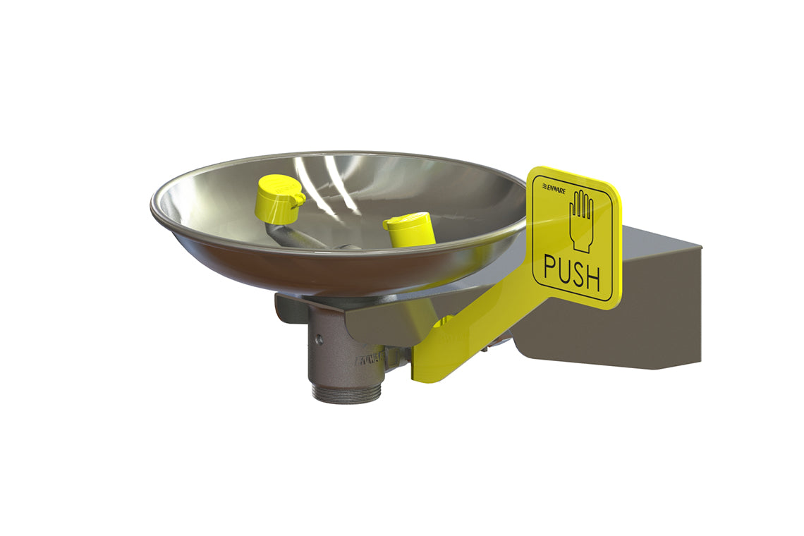 Enware Wall Mounted Eye Wash Hand Operated - Powder Coated Finish - WHITE
