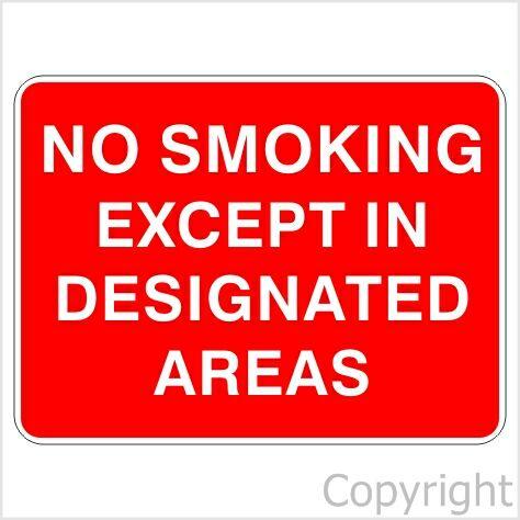 NO SMOKING EXCEPT IN DESIGNATED AREAS Poly (B171HAP)
