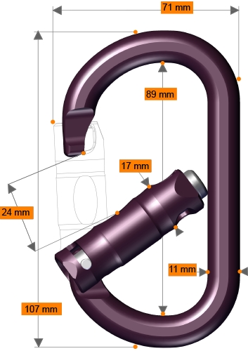 Rock Exotica rockO Auto-Lock Carabiner - 24Kn