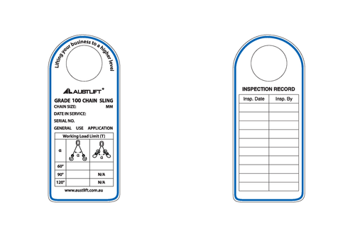 Austlift G100 Multi Leg Chain Sling Tag S/Steel