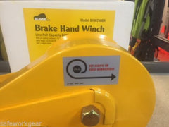 Beaver Brake Hand Winch Lift 600kg Pulling 1200kg 24m Stainless Steel Rope (Bhw2600r)