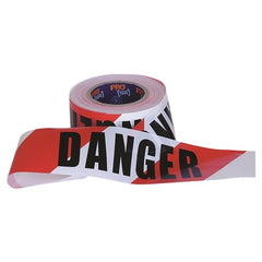 ProChoice "DANGER" on Red/White Hazard Tape 100m x 75mm (DT10075)