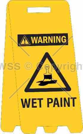 WARNING WET PAINT Heavy Duty Plastic A-Frames Floor Sign