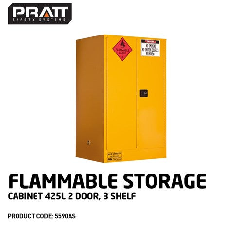 PRATT FLAMMABLE CABINET 425LTR 2 DOOR, 3 SHELF (5590AS)
