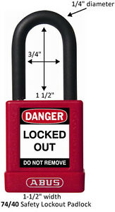 ABUS Safety Padlock Red - Keyed Alike - Pk 4