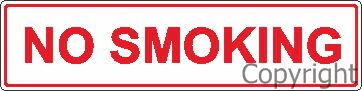 NO SMOKING RED VINYL 100x350mm