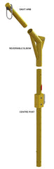 Davit Mast - includes center post, elbow & 18"/24" offset arm (base and hoist sold separately)