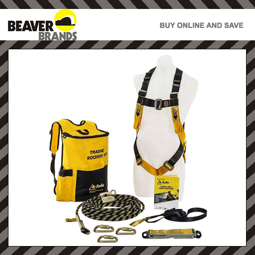Beaver B Safe Roofers Kit Tradies harness & 15m rope system.