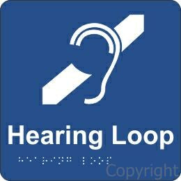 HEARING LOOP 180x180mm Laminate & Braille