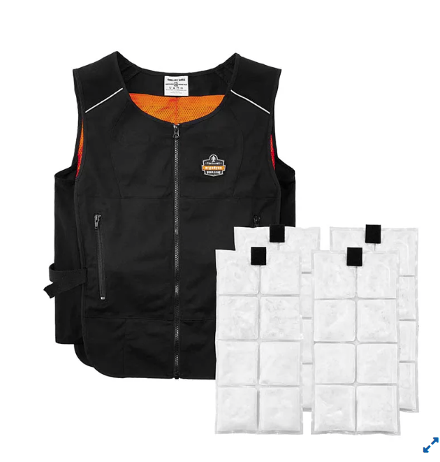 Chill-Its 6260 Lightweight Phase Change Cooling Vest with Ice Packs