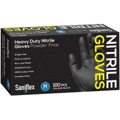 Saniflex Heavy Duty Nitrilte Gloves (Black, Box of 100)