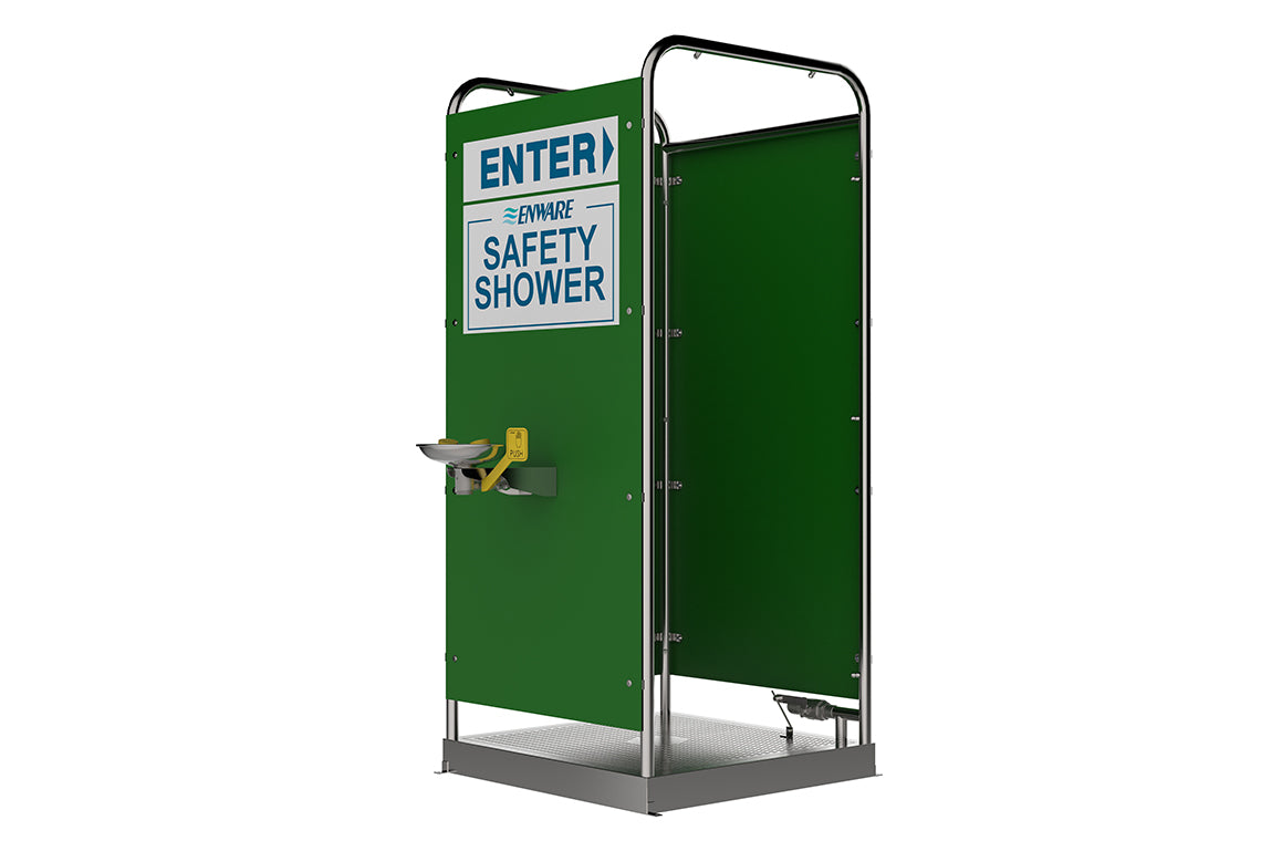 Enware Platform Operated Multi-Spray Shower-16 Spray and Hand Operated Eye/Face Wash with 3 side panels