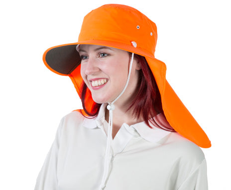 L-XL HI VIS ORANGE Tammin Broad Brim Sun Hat