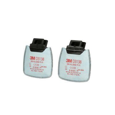 3M Secure Click Particulate Filter P3, with Nuisance Level OV/AG (pair) (D3138)