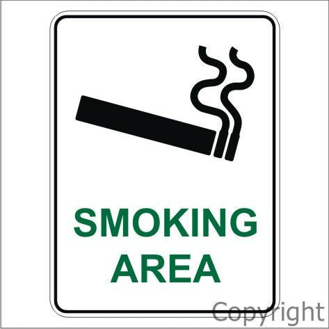 SMOKING AREA AND SYMBOL Metal 450x600mm
