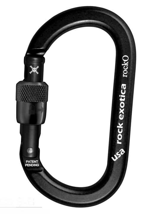 Rock Exotica rockO Screw-Lock Carabiner - 24Kn - BLACK