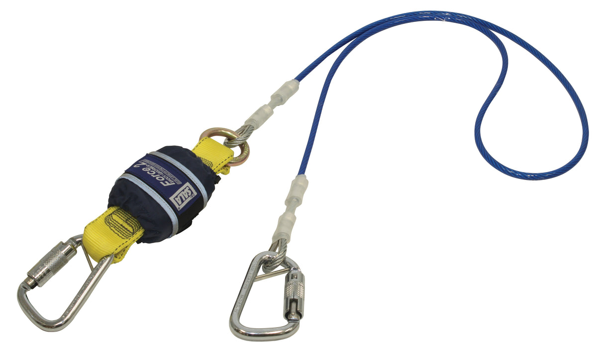 DBI SALA Force2 Shock Absorbing Wire Cable Lanyard Single Tail PVC Coated 2.0m overall length (LanCS Z10204545WR)