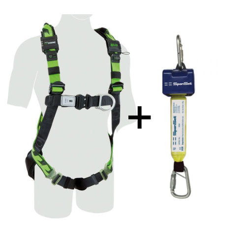 Miller AirCore Small Harness & 2.5 Retracting lanyard with screwgate carabiners