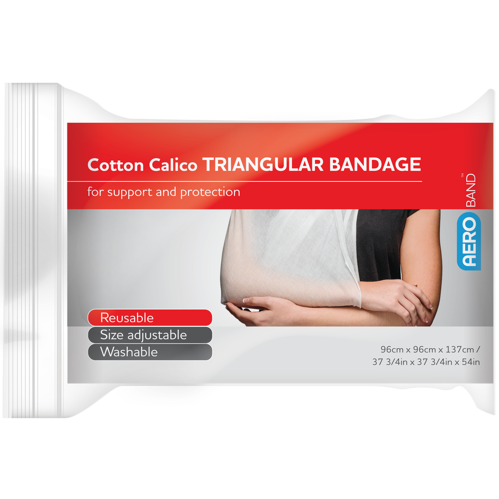 Aero Healthcare AEROBAND Cotton Calico Triangular Bandage 96 x 96 x 137cm Bag/10