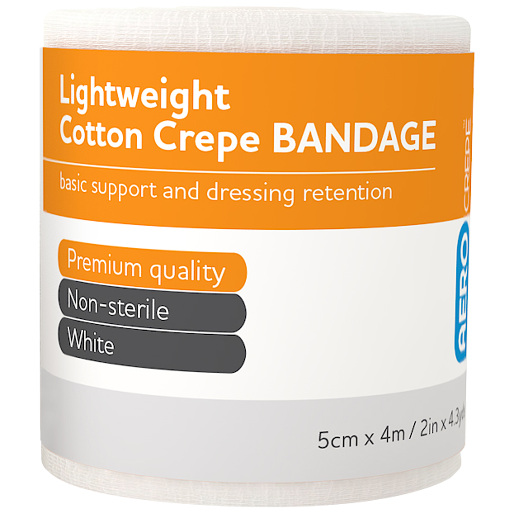 Aero Healthcare AEROCREPE Light Cotton Crepe Bandage 5cm x 4M Wrap/12