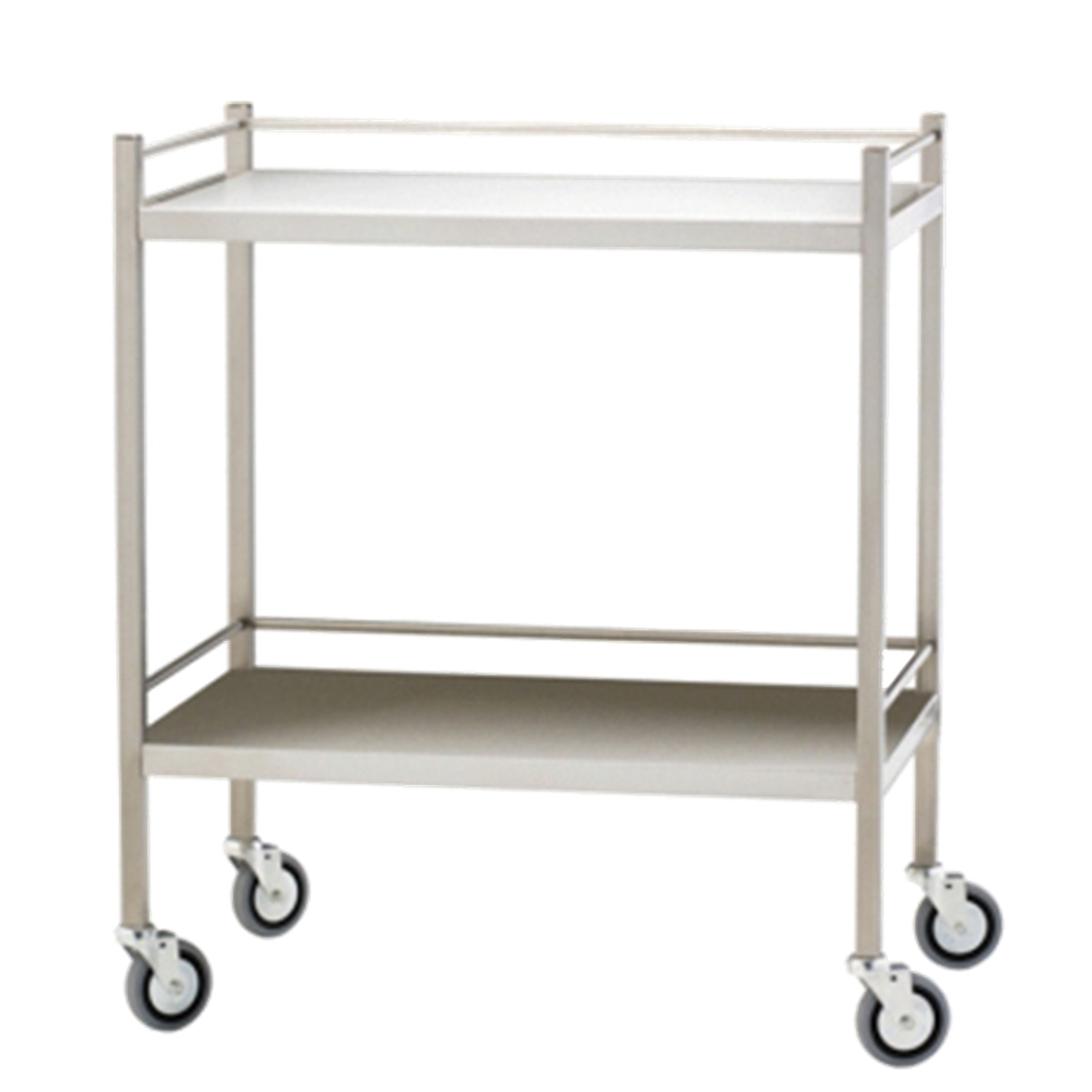 Aero Healthcare Medium Stainless Steel Trolley with Rails 80 x 50 x 97cm