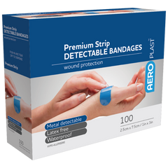 Aero Healthcare AEROPLAST Premium Detectable X-Wide Strip 7.5 x 2.5cm Box/100